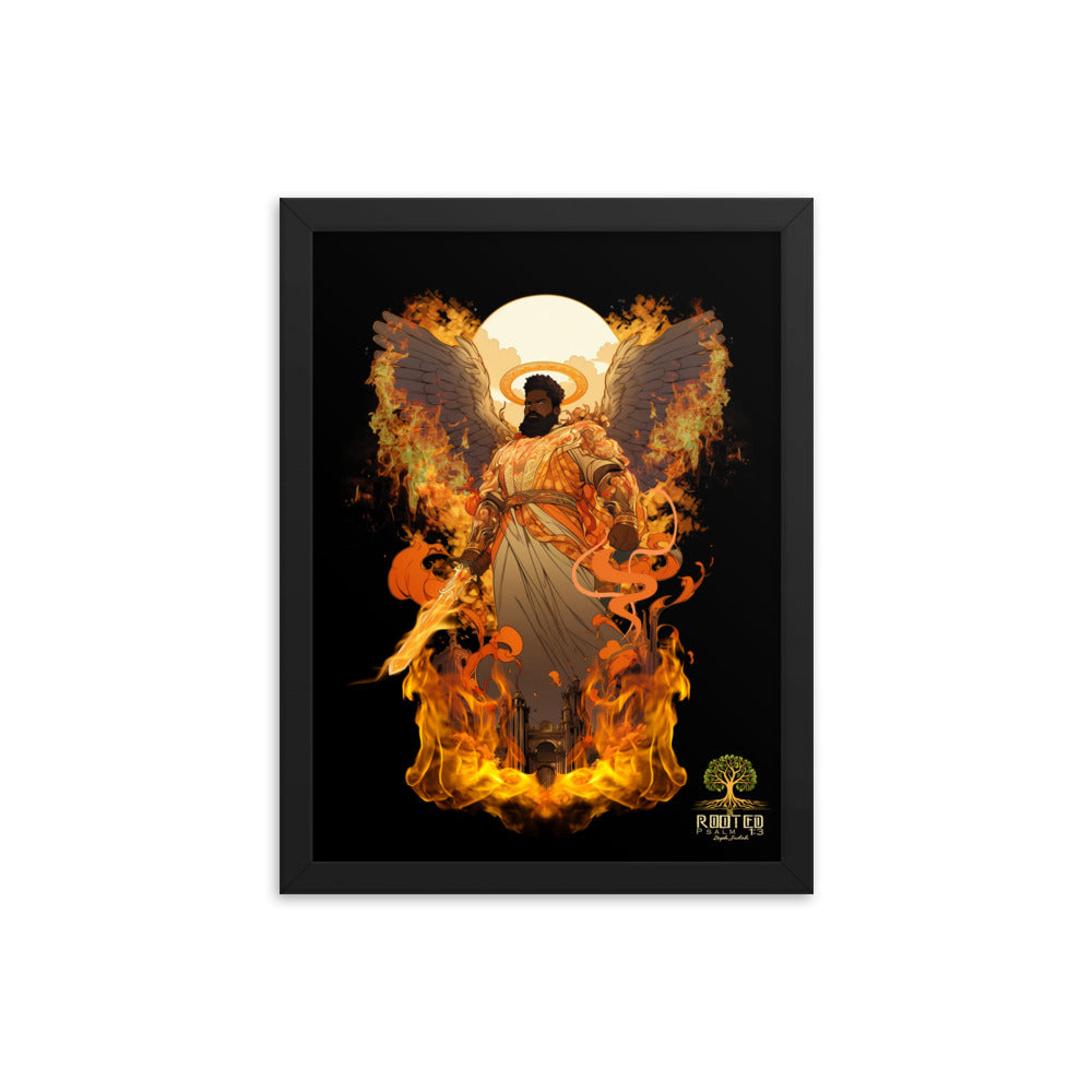 Guardian of the Kingdom – Flaming Angel Framed Poster | Inspired by Revelation