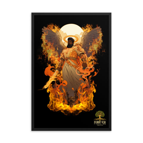 Guardian of the Kingdom – Flaming Angel Framed Poster | Inspired by Revelation