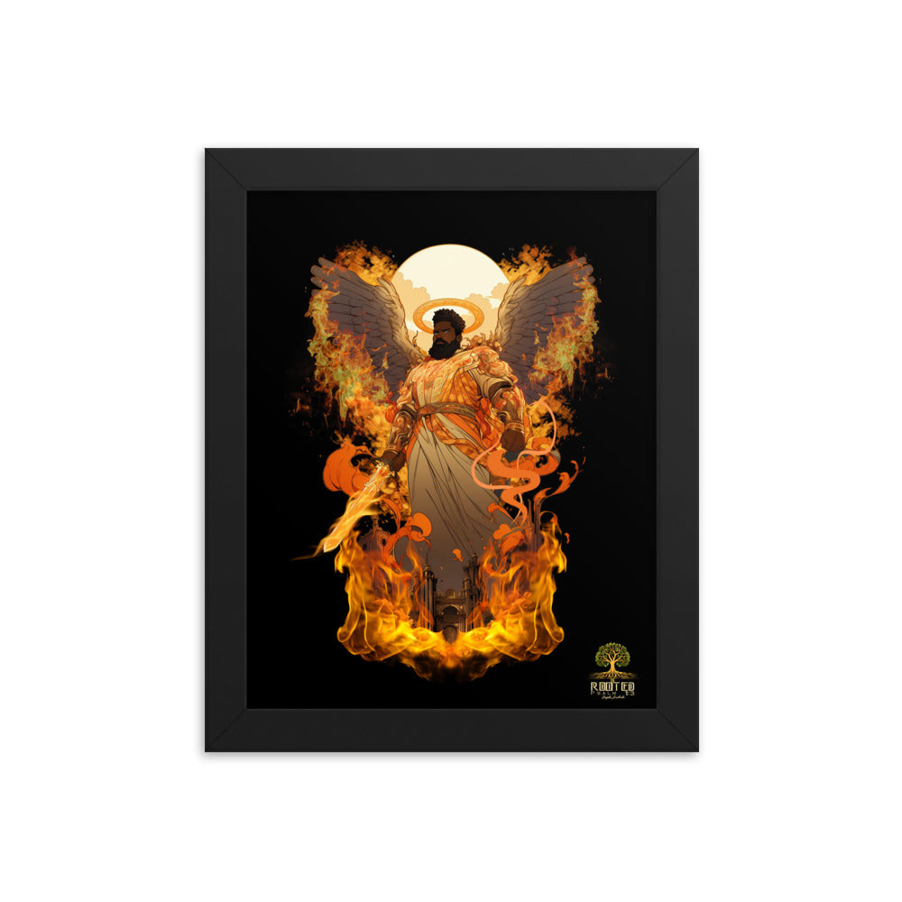 Guardian of the Kingdom – Flaming Angel Framed Poster | Inspired by Revelation