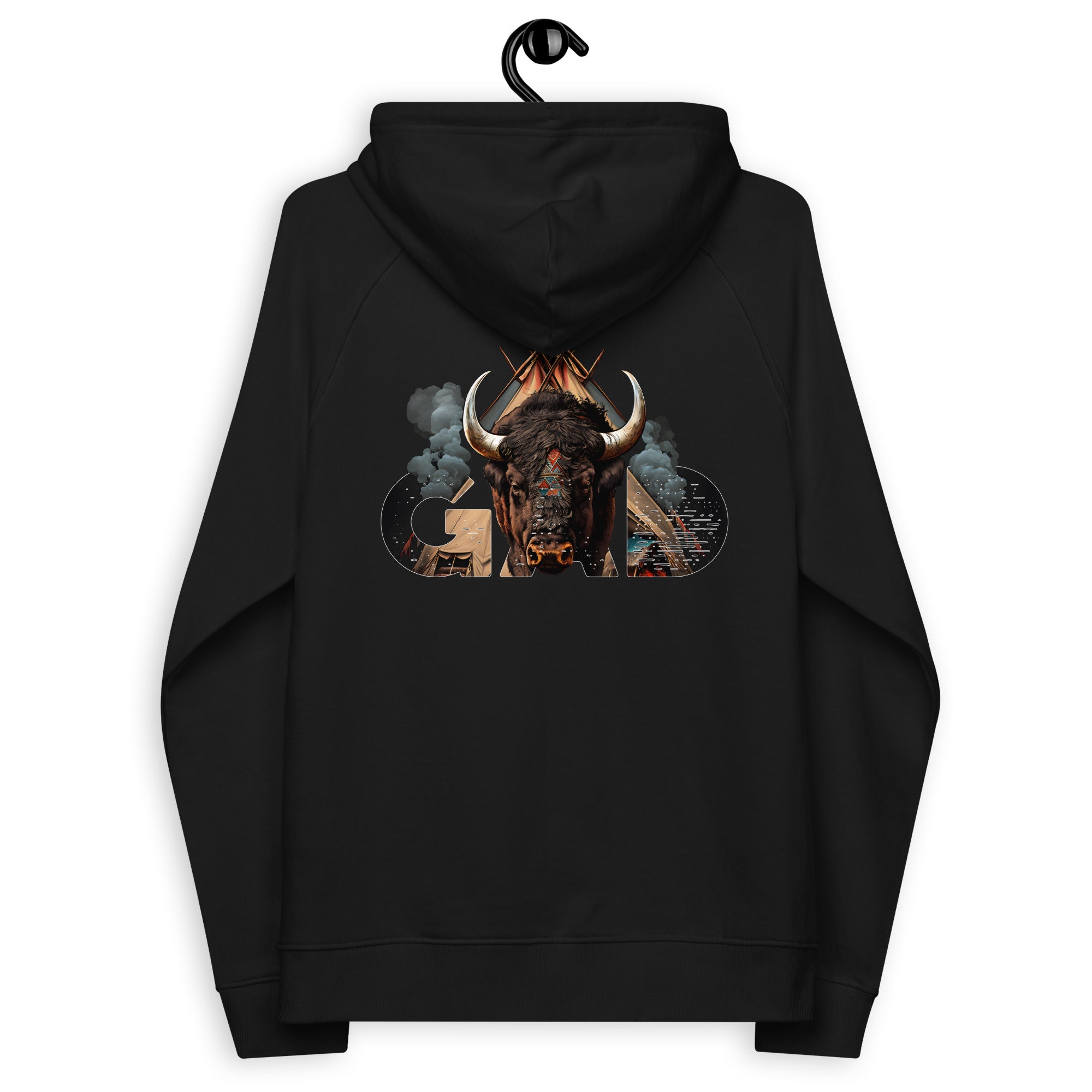 Tribe Of Gad Embroidered Unisex eco raglan hoodie