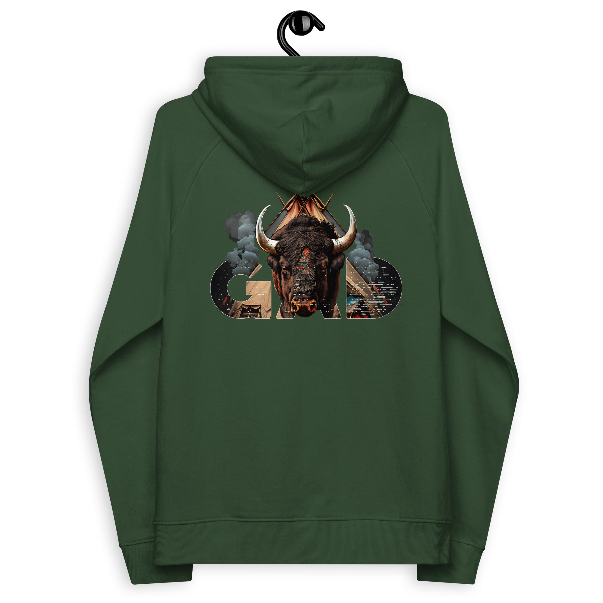 Tribe Of Gad Embroidered Unisex eco raglan hoodie