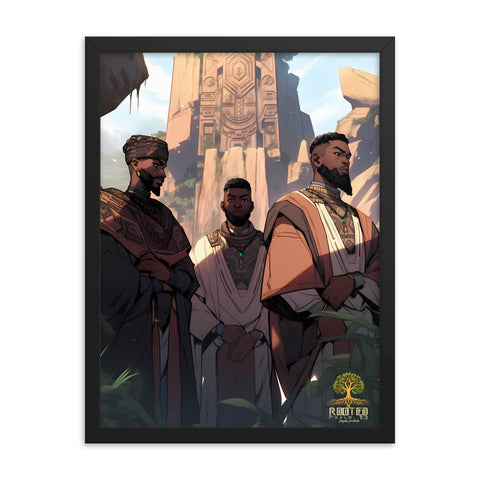 Three Holy Children Framed Poster - Biblical Afro-Centric Art for Home