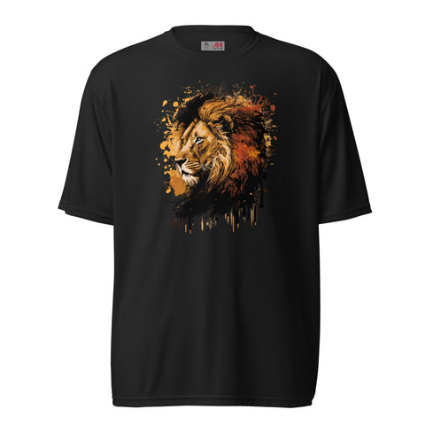 Splatter Lion Unisex performance crew neck t-shirt